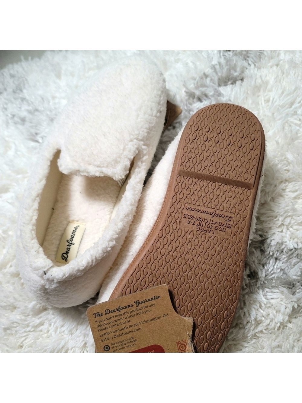 NWT Dearfoams Indoor Outdoor Memory Foam Slippers Size 9 - 10